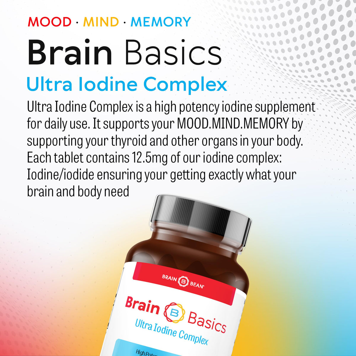 Brain Bean Ultra Iodine Complex 12,5 mg contenant ouvert