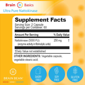 Brain Bean Ultra-Pure Nattokinase 5000 FU packaging side view