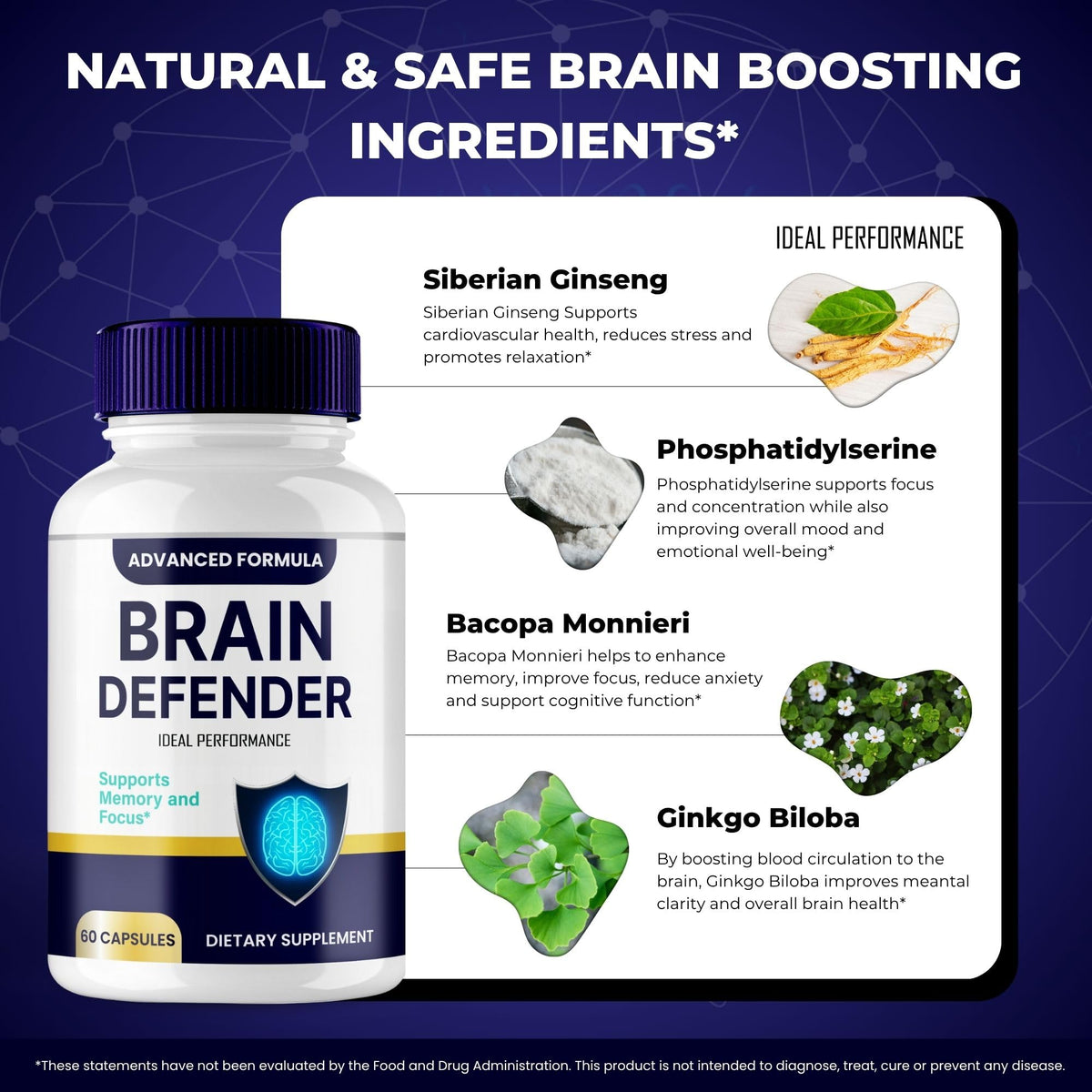 Brain Defender, présentation des capsules dans un verre