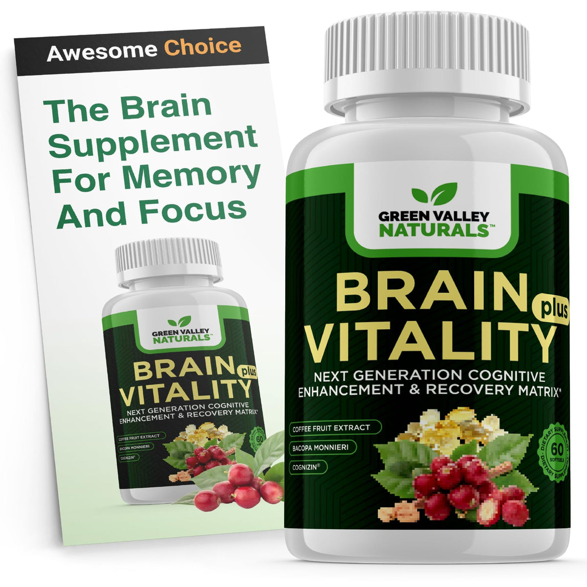 Brain Vitality Plus™ de GREEN VALLEY NATURALS vue avant