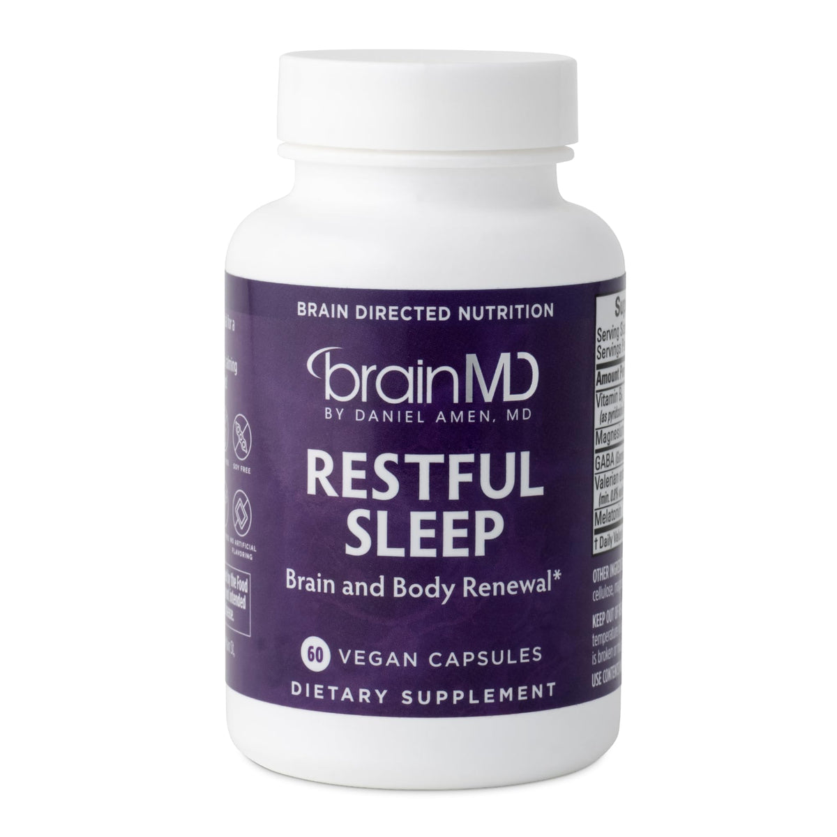 BrainMD Complément Alimentaire Sommeil 60 Capsules Végétales vue de face