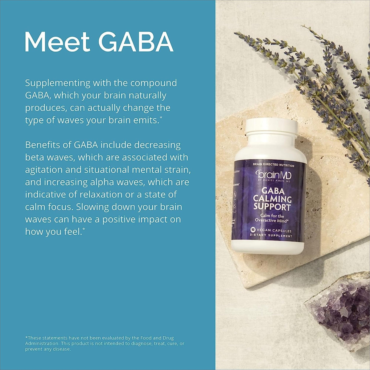 BrainMD GABA Support 90 Capsules sur une table