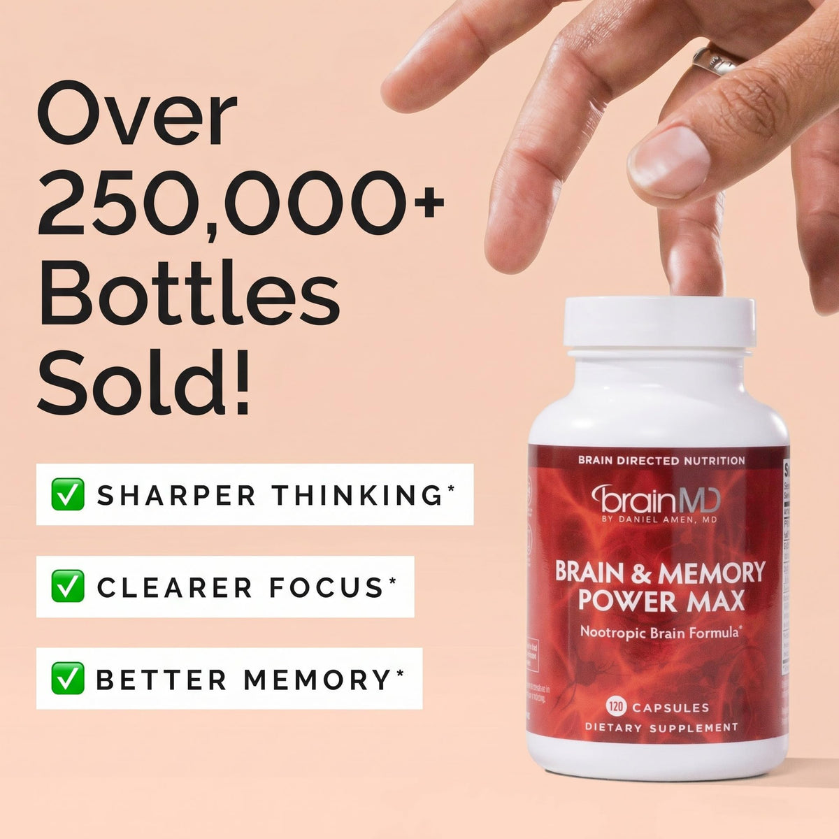 BrainMD Ginkgo Biloba capsules avec étiquette détaillée