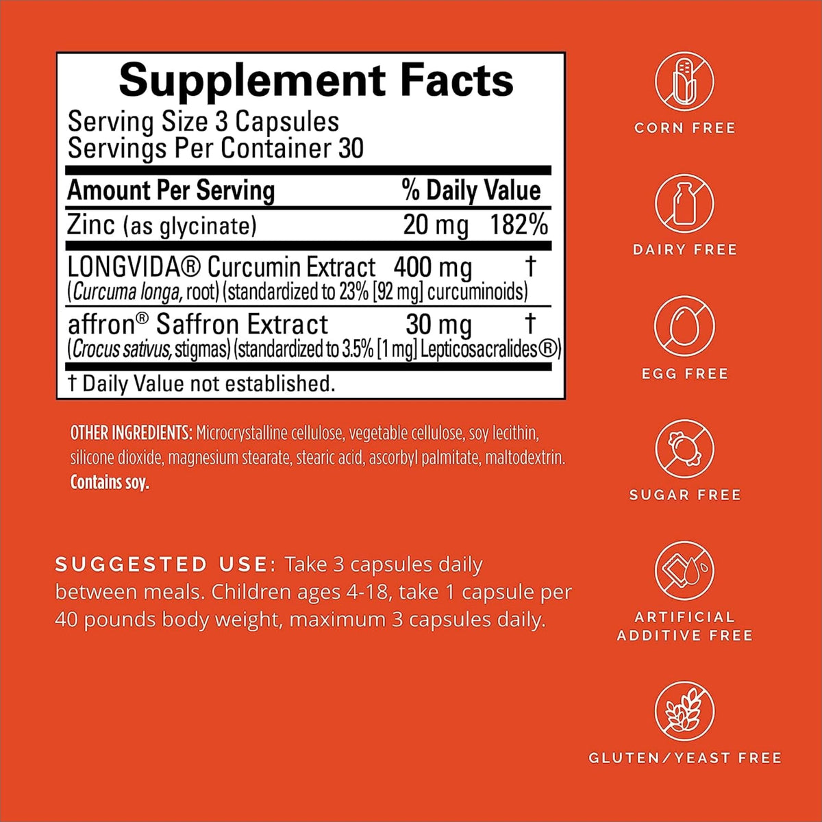 BrainMD Happy Saffron Plus 90 capsules vue arrière