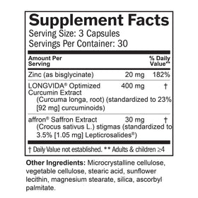 BrainMD Happy Saffron Plus capsules sur une table