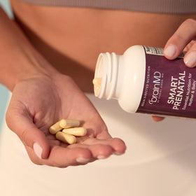 BrainMD Multivitamines Prénatales 120 Capsules avec vue aérienne