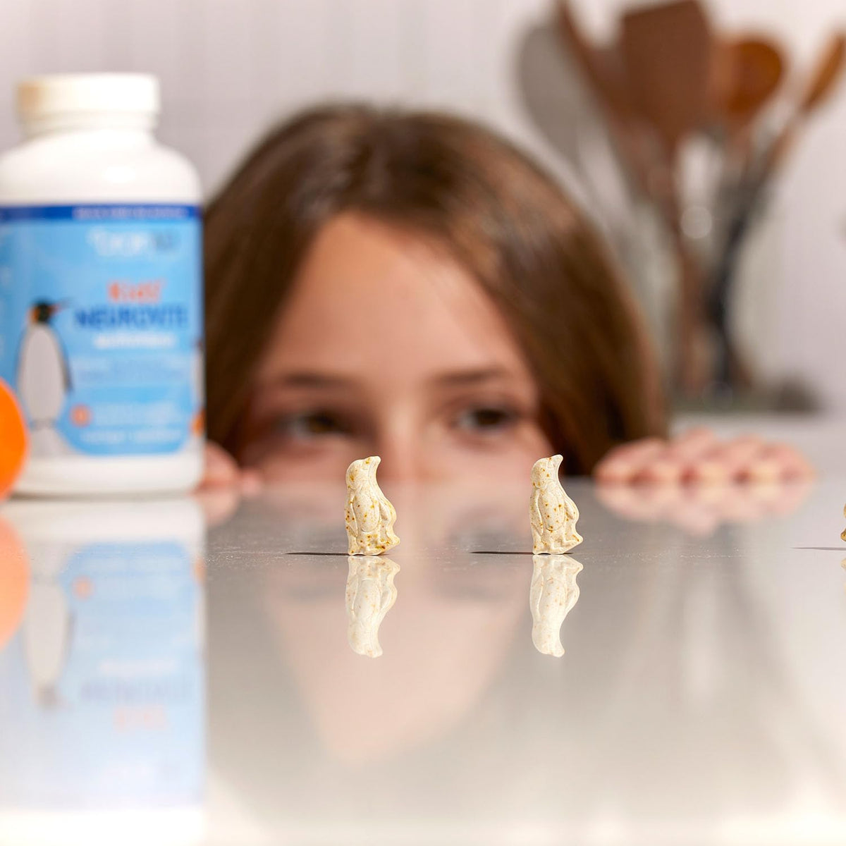 BrainMD NeuroVite Mâchables Orange, ingrédients sur l'emballage