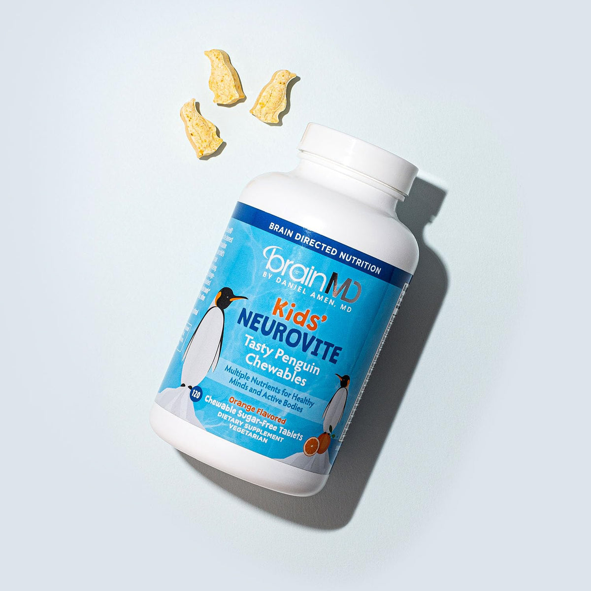 BrainMD NeuroVite Mâchables Orange, vue de côté du packaging
