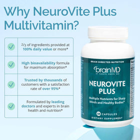 BrainMD NeuroVite Plus emballage et capsules