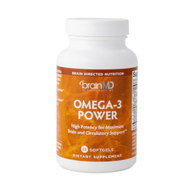 BrainMD Omega-3 Power 60 Capsules vue de face