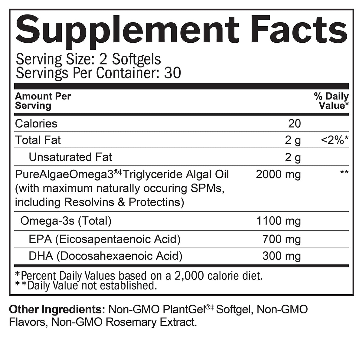 BrainMD Omega-3 Végétalien 1100 mg gélules sur table