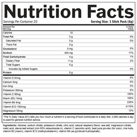 BrainMD Poudre d'Électrolytes vue de dos avec informations nutritionnelles