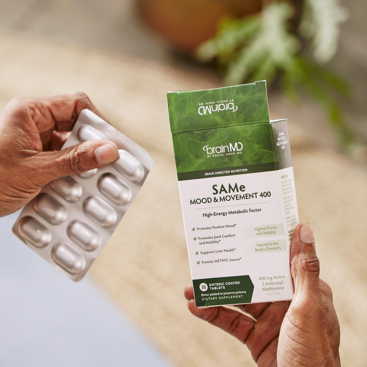 BrainMD SAMe 400 mg comprimés dans leur emballage