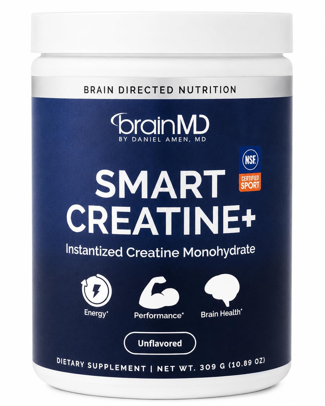 BrainMD Smart Creatine complément alimentaire 60 portions, vue de face
