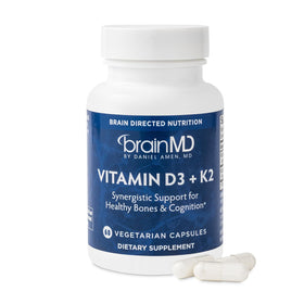 BrainMD Vitamine D3 + K2 capsules vue de face