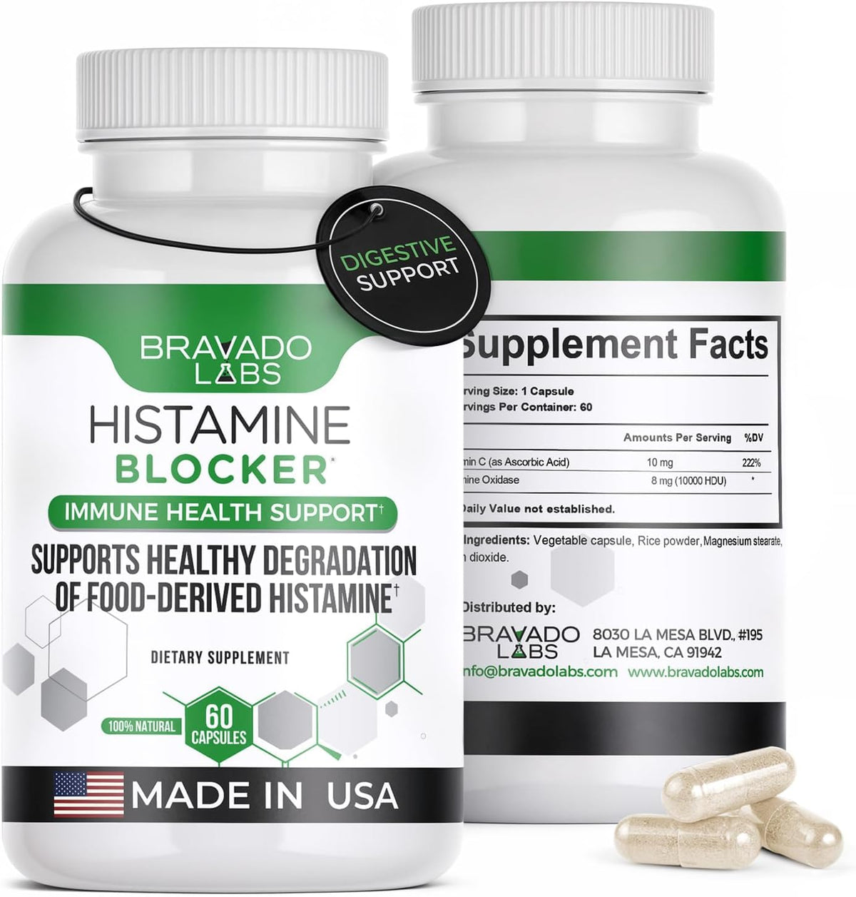 Bravado Labs DAO Enzyme complément alimentaire en capsules, boîte vue de face