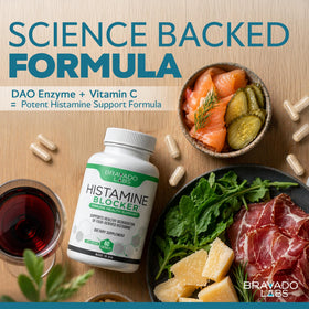 Bravado Labs DAO Enzyme complément alimentaire, vue de côté de la boîte