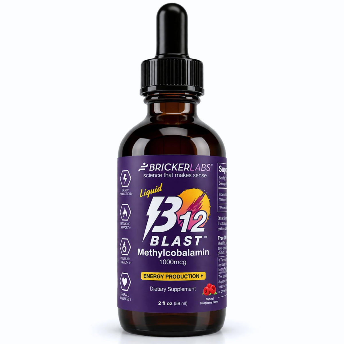 Bricker Labs B12 Blast Methylcobalamin 1000mcg bouteille de face