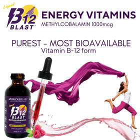 Bricker Labs B12 Blast Methylcobalamin 1000mcg étiquette et dosage