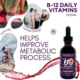 Bricker Labs B12 Blast Methylcobalamin 1000mcg goutte sous la langue