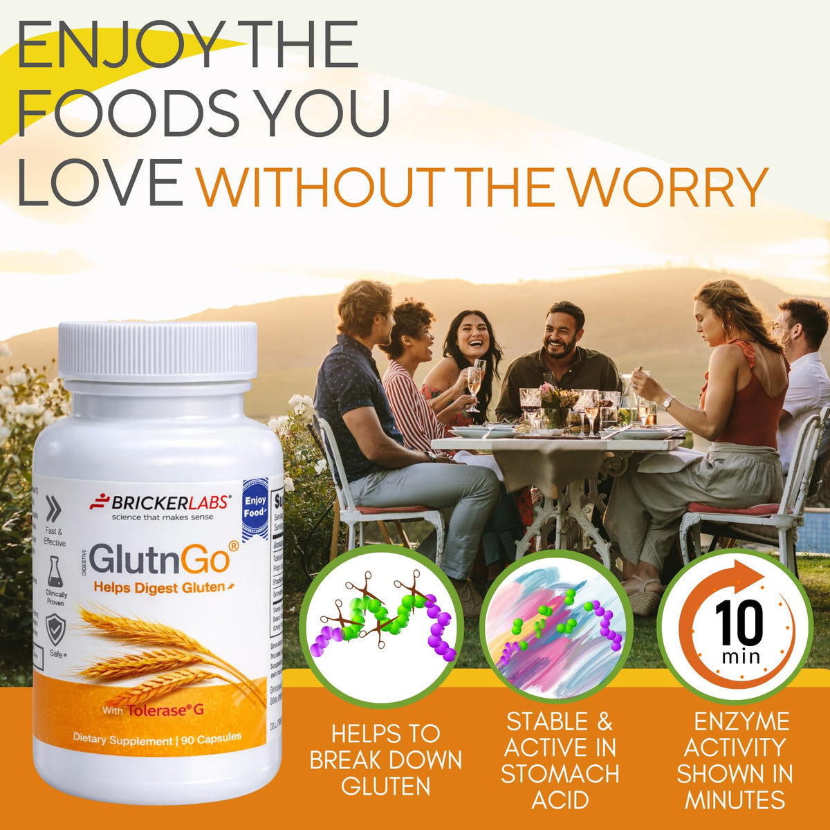 Bricker Labs GlutnGo emballage avec informations