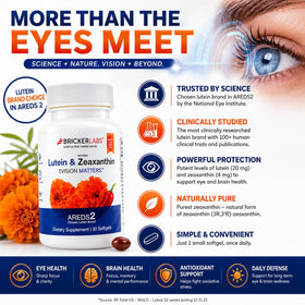 Bricker Labs Luteine + Zéaxanthine gélules molles avec fruits frais