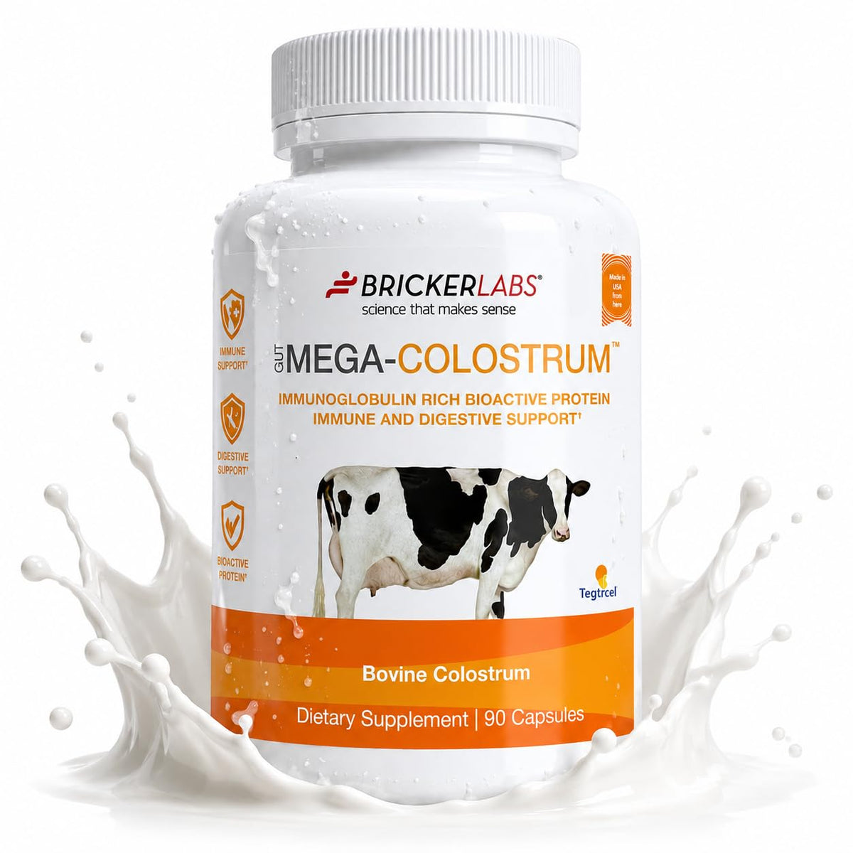 Bricker Labs Mega-Colostrum Capsules 1000 mg front view