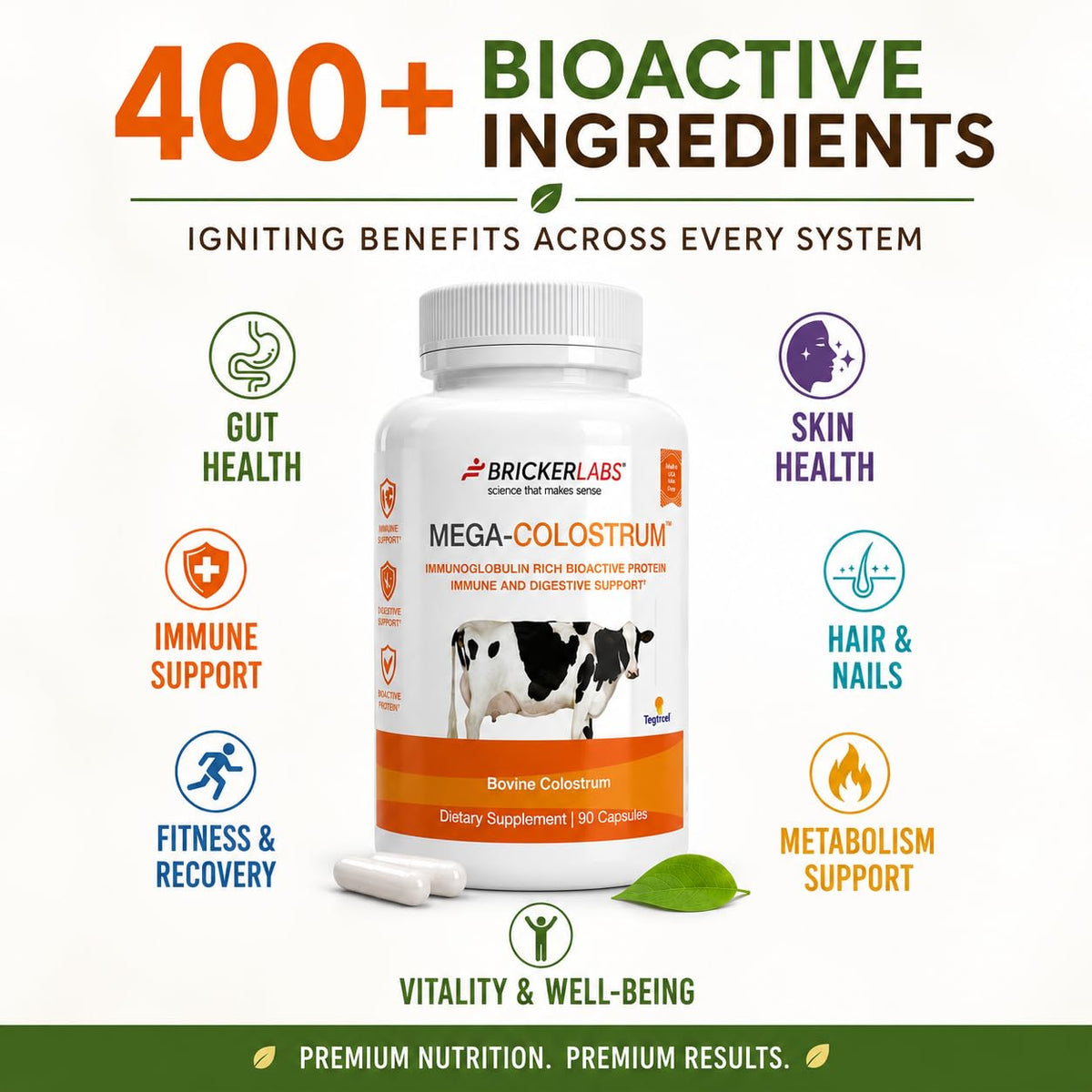 Bricker Labs Mega-Colostrum Capsules 1000 mg packaging