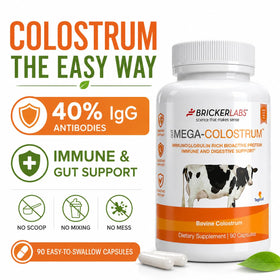 Bricker Labs Mega-Colostrum Capsules 1000 mg side view