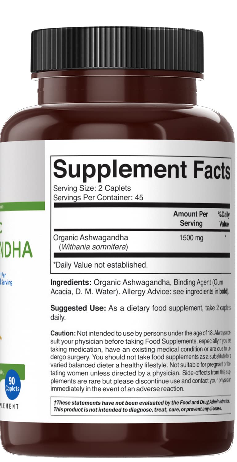 Brieofood Ashwagandha Bio 90 comprimés dans un bol