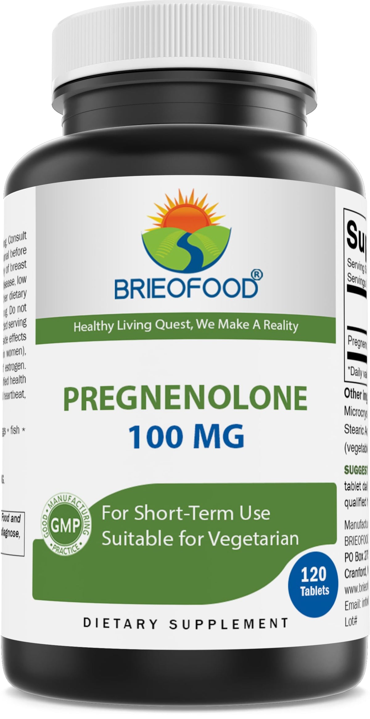 Brieofood Complément Alimentaire 100 mg 120 Comprimés - vue avant