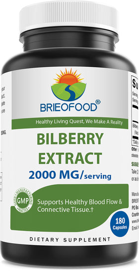 Brieofood Extrait de Myrtille 2000 mg 180 Capsules - vue de face
