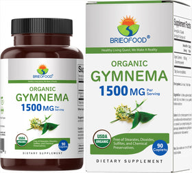 Brieofood Gymnema 1500mg 90 comprimés végétariens vue de face