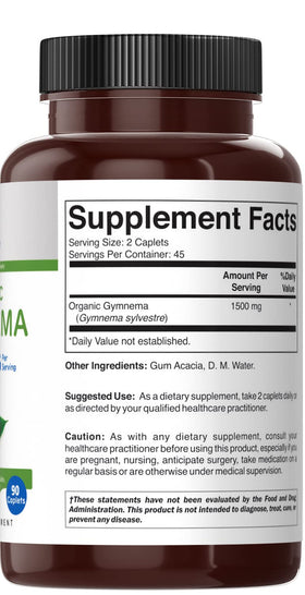 Brieofood Gymnema 1500mg comprimés avec une main tenant le flacon