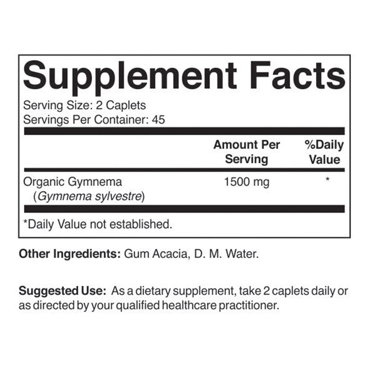 Brieofood Gymnema 1500mg emballage avec label bio