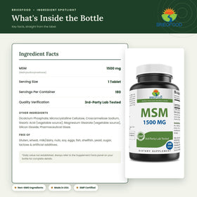 Brieofood MSM 1500mg 180 Tablettes - prise d'une tablette