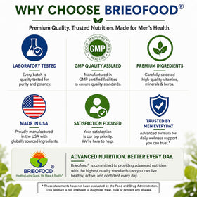 Brieofood Multivitamines Quotidiennes pour Hommes, prise de comprimés avec un verre d'eau