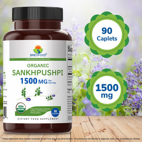 Brieofood Sankhpushpi 1500mg sur un fond naturel