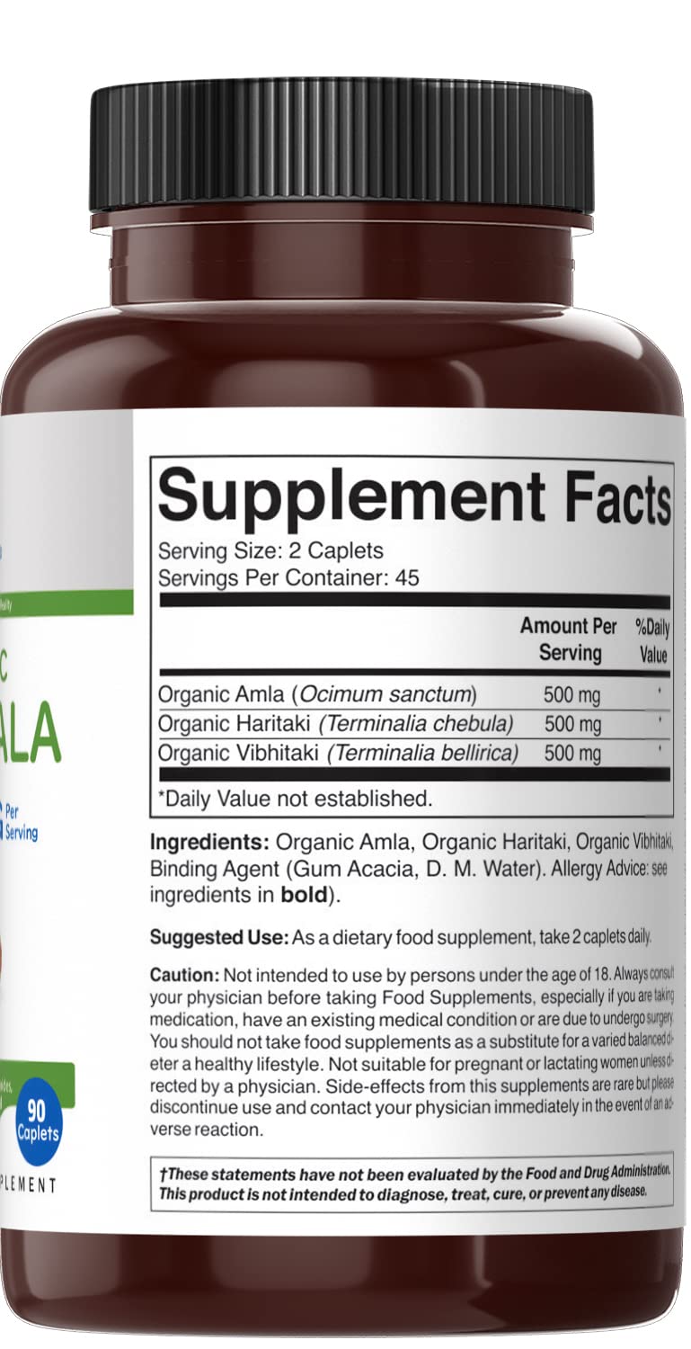 Brieofood Triphala Bio 1500mg comprimés sur une table