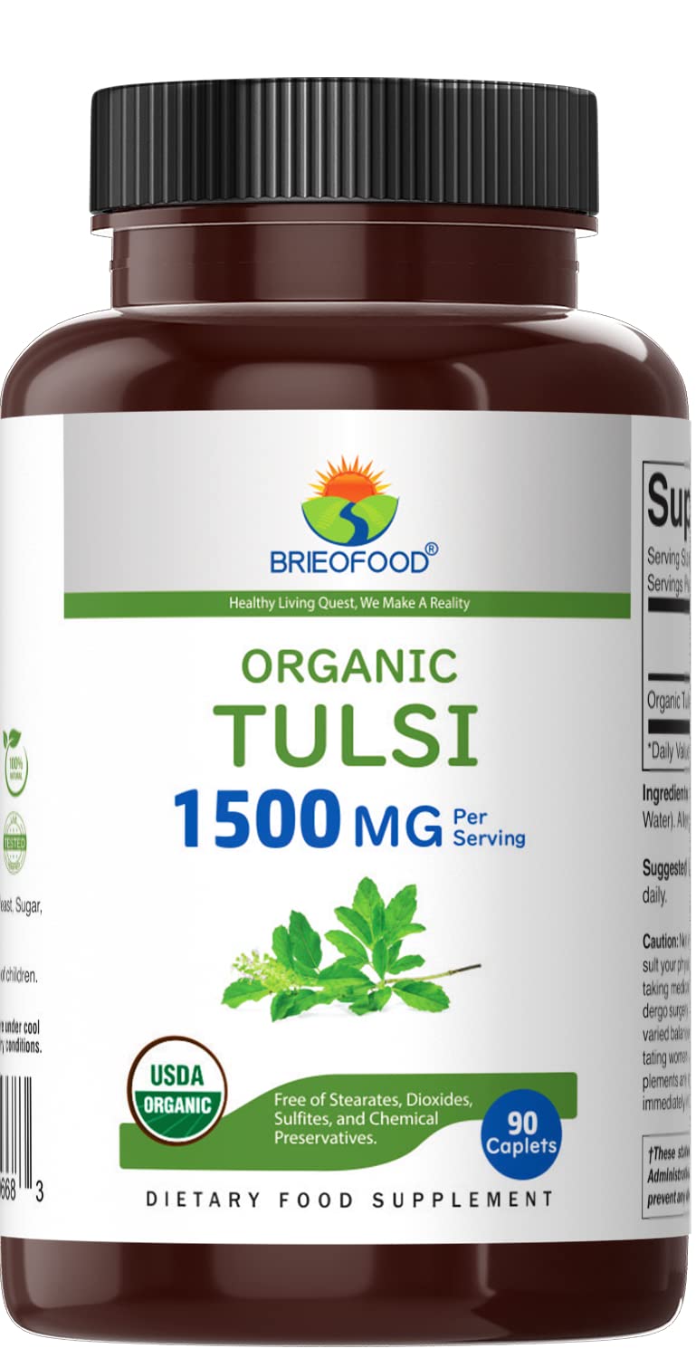 Brieofood Tulsi Bio 1500mg comprimés végétariens côté