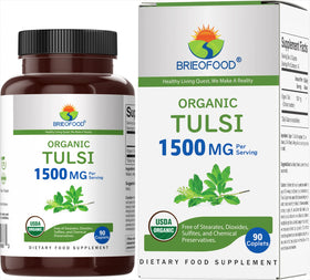 Brieofood Tulsi Bio 1500mg comprimés végétariens face avant