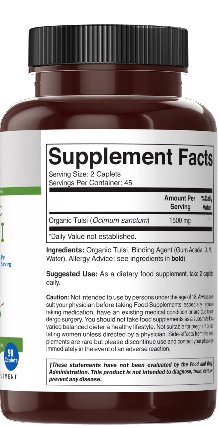 Brieofood Tulsi Bio 1500mg comprimés végétariens sur une table