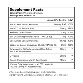 Bright Naturals Thyroid Renew 180 capsules avec couvercle ouvert