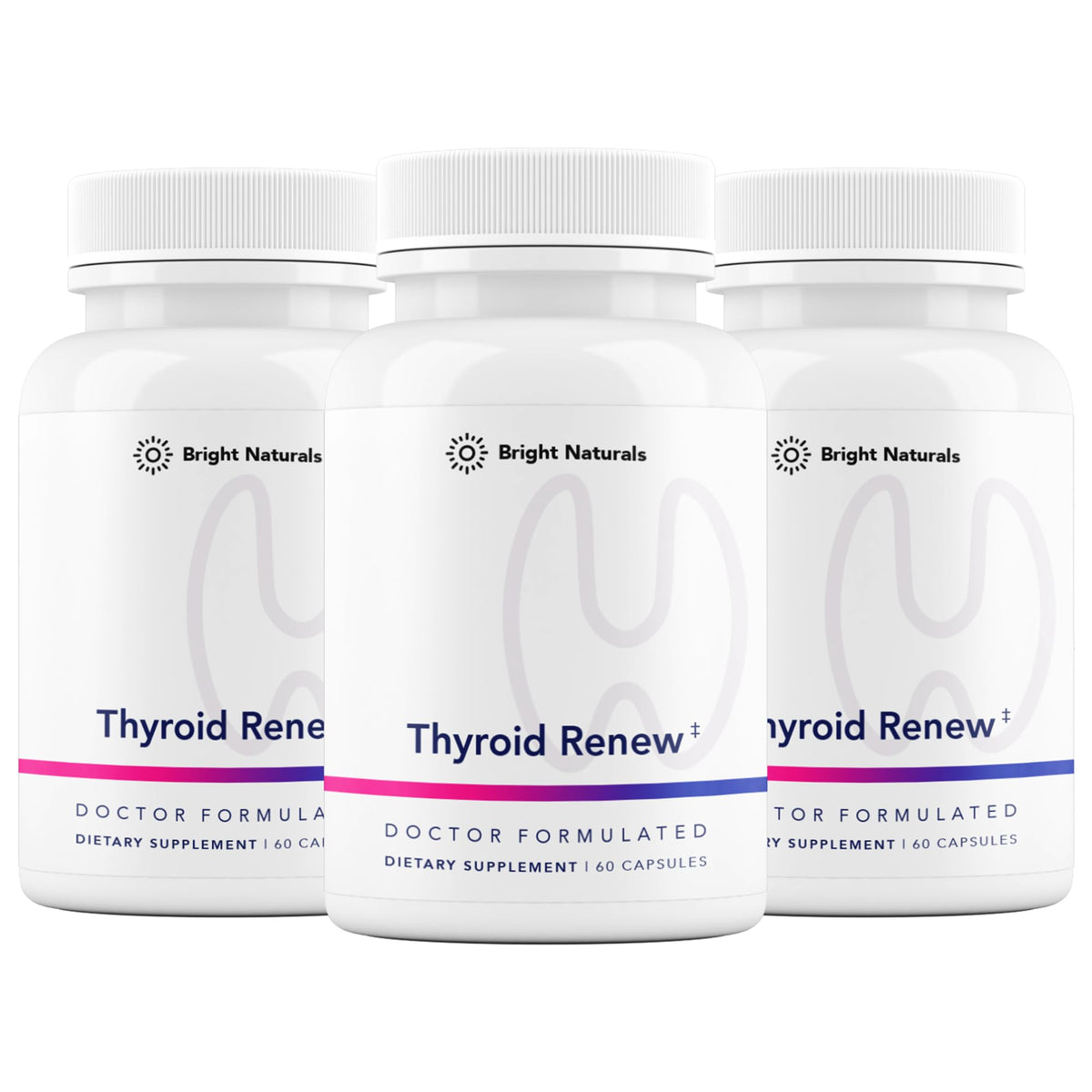 Bright Naturals Thyroid Renew 180 capsules vue de face avec étiquette