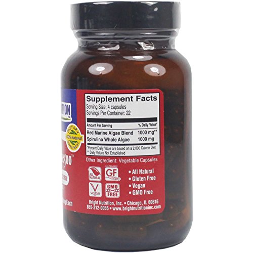 Bright Nutrition Algue Marine Rouge 500 gélules vue de côté