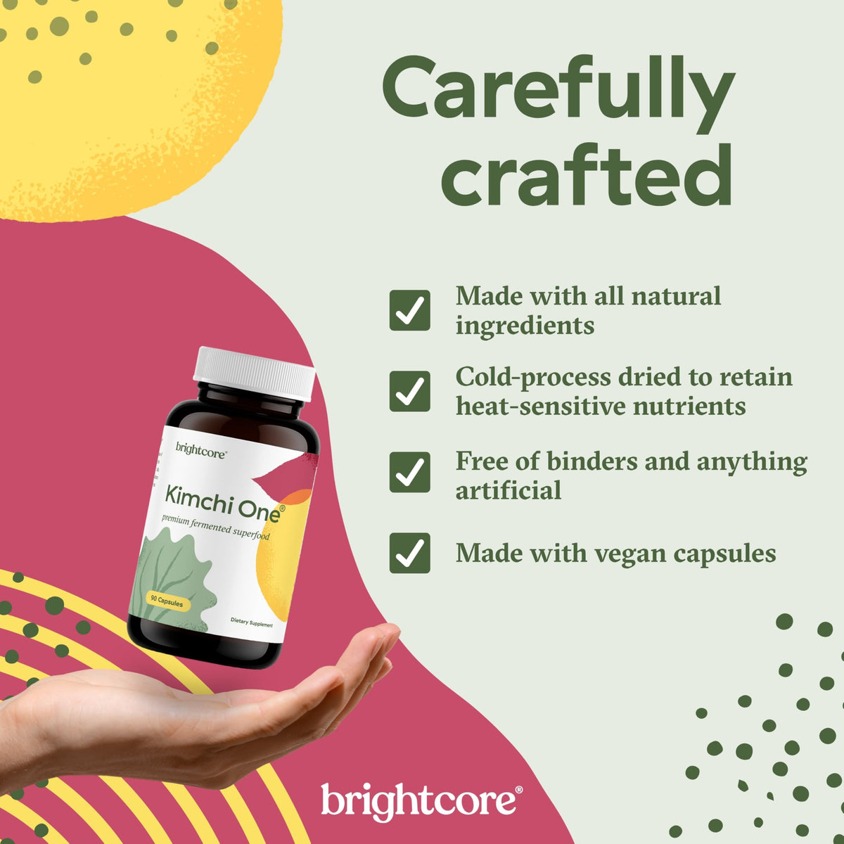 Brightcore Kimchi One capsules avec des ingrédients naturels