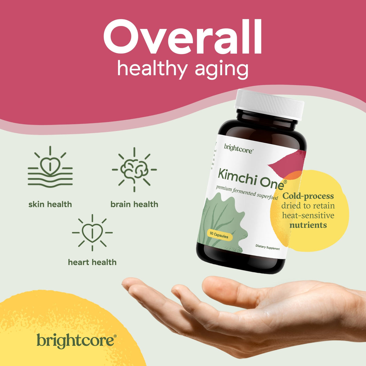 Brightcore Kimchi One capsules ouvertes, montrant le contenu