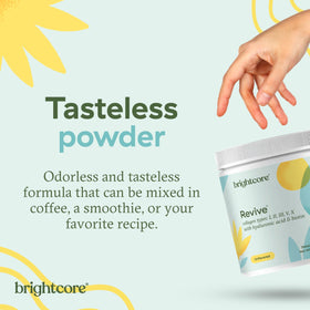 Brightcore Poudre de Collagène Multi 308g en utilisation dans un smoothie