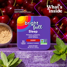 BRIGHTFULL comprimés à mâcher, boîte compacte sur une table de nuit