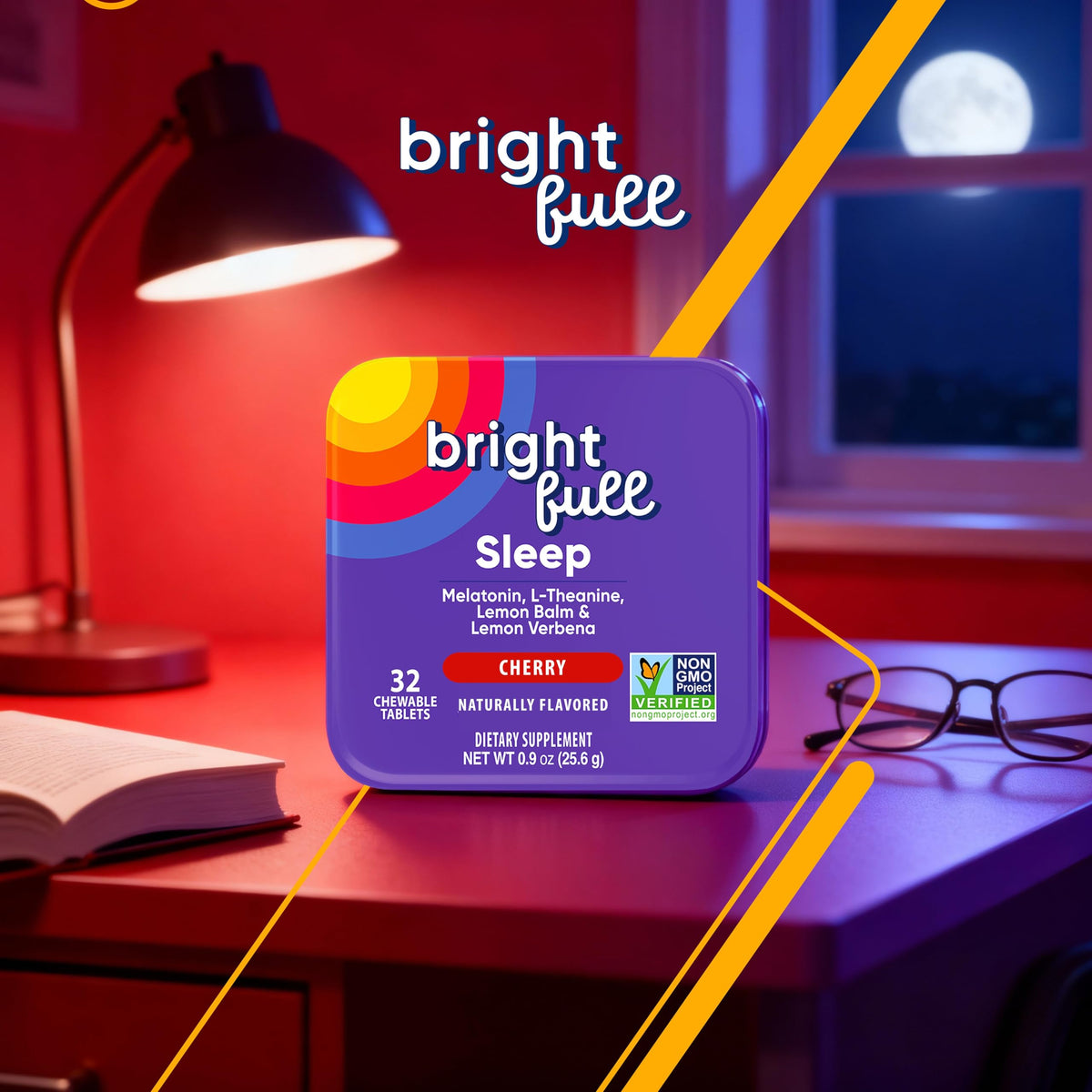 BRIGHTFULL comprimés à mâcher, boîte ouverte avec comprimés
